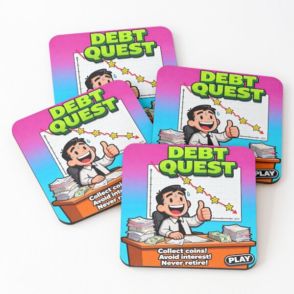 Item preview, Debt Quest Flash Game Parody - Retro Gaming Humor designed and sold by PictorialWhimsy.