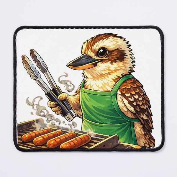 Item preview, Funny Barbecue Kookaburra Aussie Humor Cartoon designed and sold by WhoopWhoopCo.