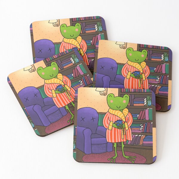 Item preview, Cozy Reading Nook Frog – Cottagecore Library Illustration designed and sold by cpentodesign.