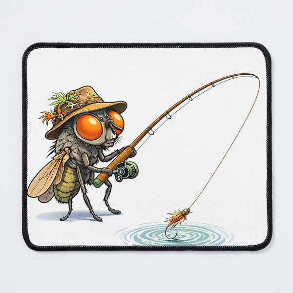 Item preview, Funny Fly Fishing Angler Cartoon Illustration Design designed and sold by WhoopWhoopCo.