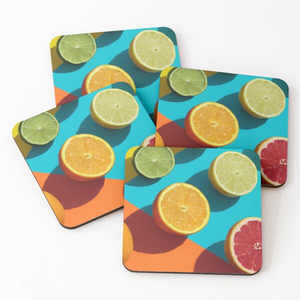 Item preview, Vibrant Citrus Fruit Flatlay Summer Color Block Photography designed and sold by EL-Lebedenko.
