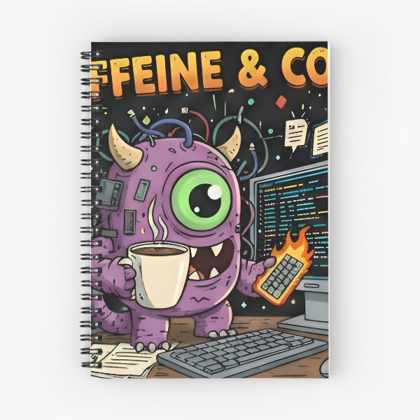 Item preview, Caffeine & Code" Monster - Flaming Keyboard Programmer designed and sold by Zenith Design.