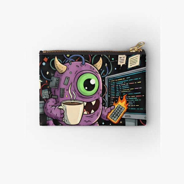 Item preview, Caffeine & Code" Monster - Flaming Keyboard Programmer designed and sold by Zenith Design.