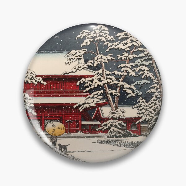 Item preview, Zojo Ji Temple in Snow by Hasui Kawase: Japanese Winter Night Poster designed and sold by artofuniverse.