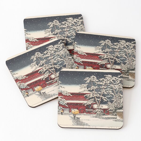 Item preview, Zojo Ji Temple in Snow by Hasui Kawase: Japanese Winter Night Poster designed and sold by artofuniverse.