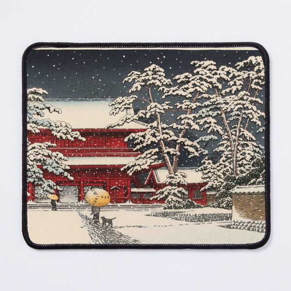 Item preview, Zojo Ji Temple in Snow by Hasui Kawase: Japanese Winter Night Poster designed and sold by artofuniverse.