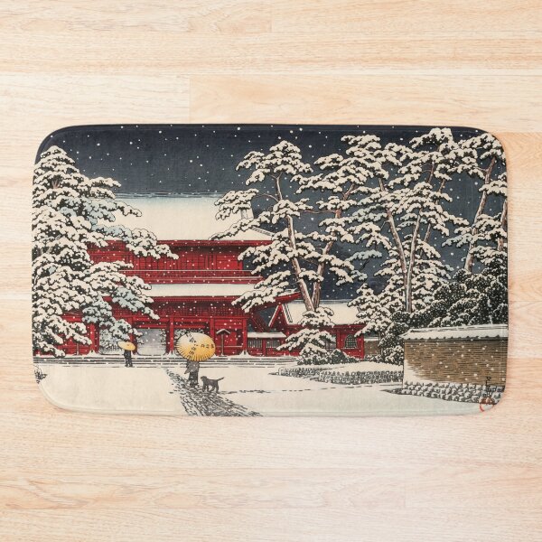Item preview, Zojo Ji Temple in Snow by Hasui Kawase: Japanese Winter Night Poster designed and sold by artofuniverse.