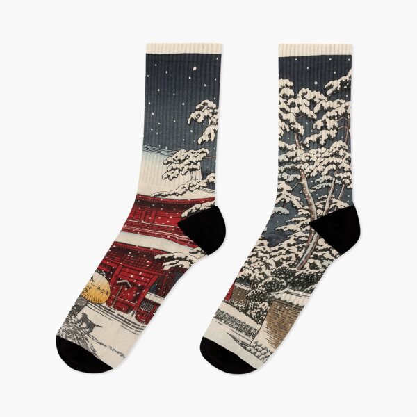 Item preview, Zojo Ji Temple in Snow by Hasui Kawase: Japanese Winter Night Poster designed and sold by artofuniverse.