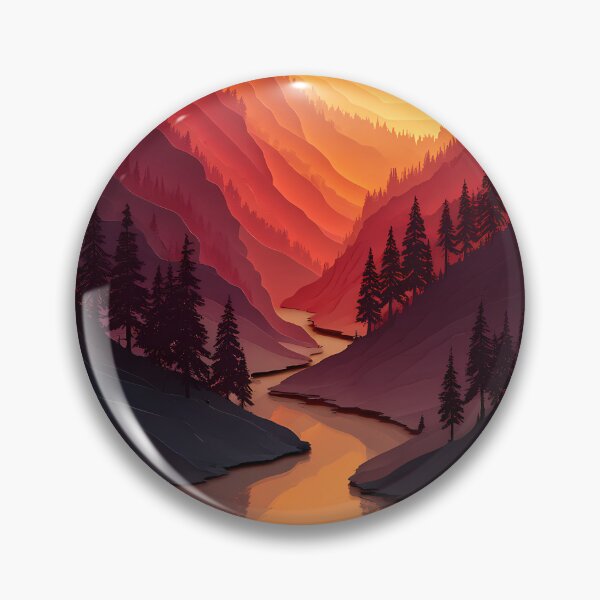 Item preview, Sunset Over Mountain Valley River designed and sold by Pir8prints.