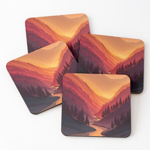 Item preview, Sunset Over Mountain Valley River designed and sold by Pir8prints.