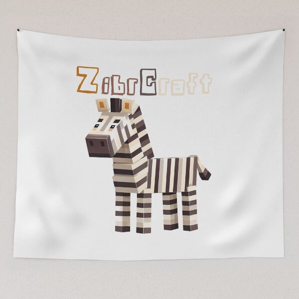 Item preview, ZibrCraft Minecraft Zebra - Cute Blocky Lego Style Art Print designed and sold by DesignArtist.ia.