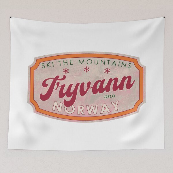 Item preview, Tryvann, Norway, Oslo, Ski, textured skiing badge designed and sold by Wanderful-roads.