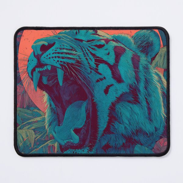 Item preview, Roaring Tiger in Tropical Jungle designed and sold by Pir8prints.