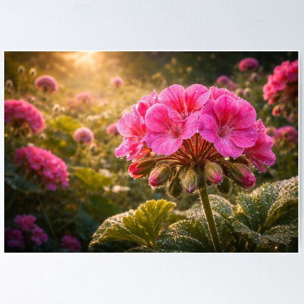 Item preview, Dewkissed Geranium Sunrise designed and sold by SpicyWind.