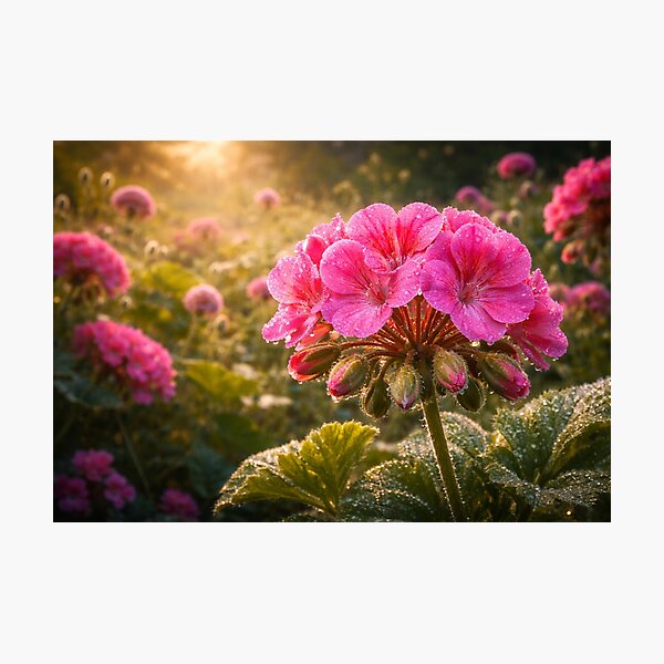 Item preview, Dewkissed Geranium Sunrise designed and sold by SpicyWind.