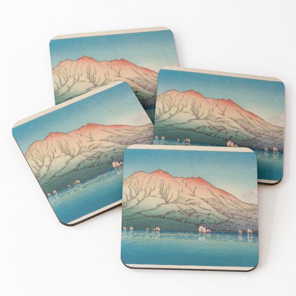 Item preview, Volcano Sakurajima in Kagoshima by Hasui Kawase: Tranquil Japanese Landscape Poster designed and sold by artofuniverse.