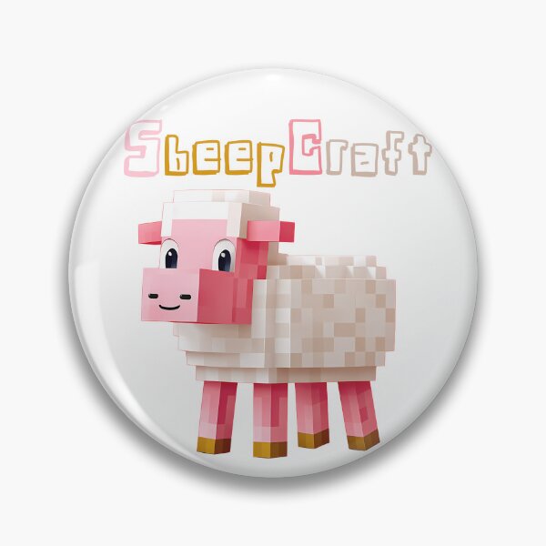 Item preview, SheepCraft Minecraft Sheep - Cute Blocky Lego Style Art Print designed and sold by DesignArtist.ia.