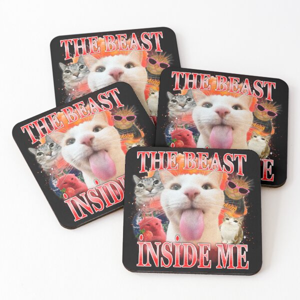Item preview, The Beast Inside Me Meme Cat Unhinged Humor Weird Cats designed and sold by cherrywstore.