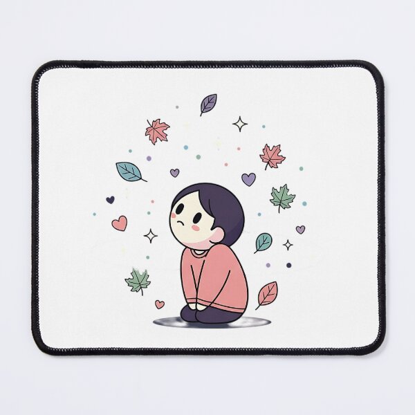Item preview, Shy teenage surrounded by floating leaves designed and sold by iwzzuel.