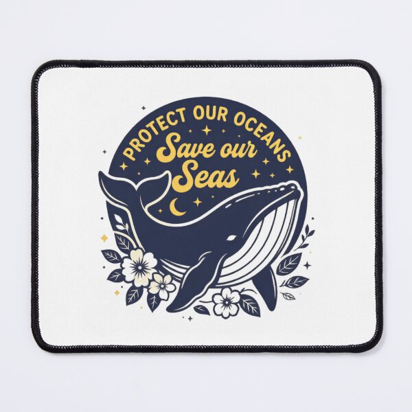 Item preview, Protect Our Oceans Save Our Seas Floral Whale designed and sold by SkeletonsDanger.