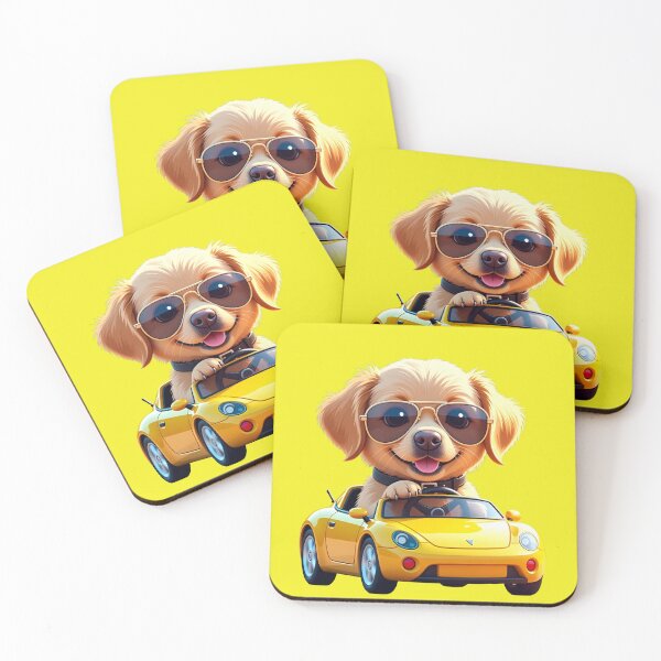 Item preview, Funny Dog Riding Yellow Sports Car | Cute Product Collection designed and sold by Bittor18.