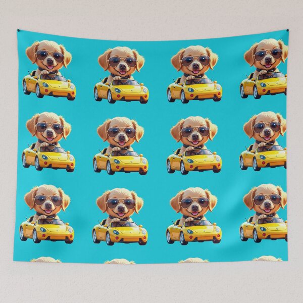 Item preview, Funny Dog Riding Yellow Sports Car | Cute Product Collection designed and sold by Bittor18.