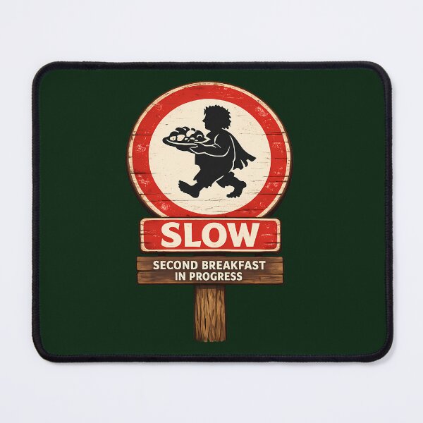Item preview, Slow Second Breakfast In Progress Shire Road Sign designed and sold by agearb.