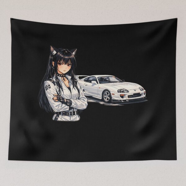 Artikelvorschau, Catgirl Anime Circuit Collection Toyota Supra (Ohne Logo) entworfen und verkauft von GothCatHedral.