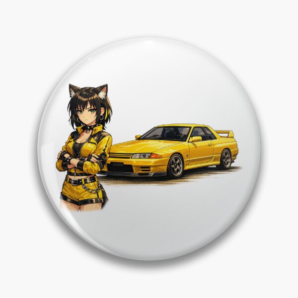 Item preview, Catgirl Anime Circuit Collection Nissan Skyline R32 (No Logo) designed and sold by GothCatHedral.