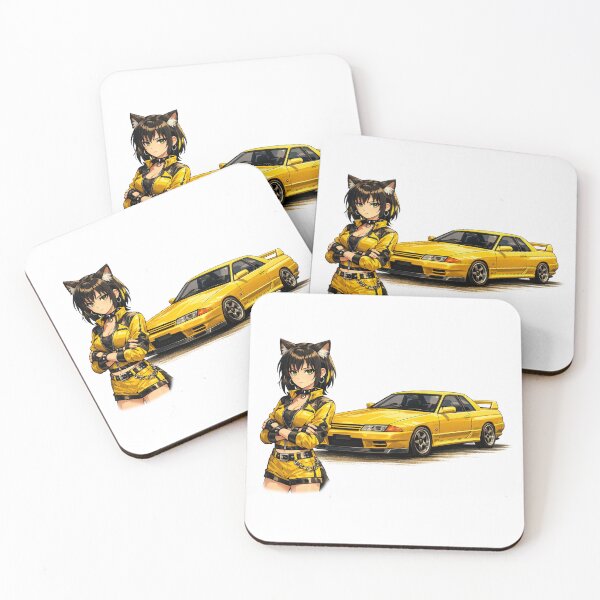 Item preview, Catgirl Anime Circuit Collection Nissan Skyline R32 (No Logo) designed and sold by GothCatHedral.