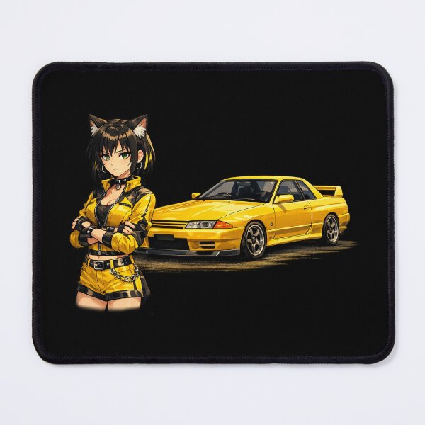 Item preview, Catgirl Anime Circuit Collection Nissan Skyline R32 (No Logo) designed and sold by GothCatHedral.