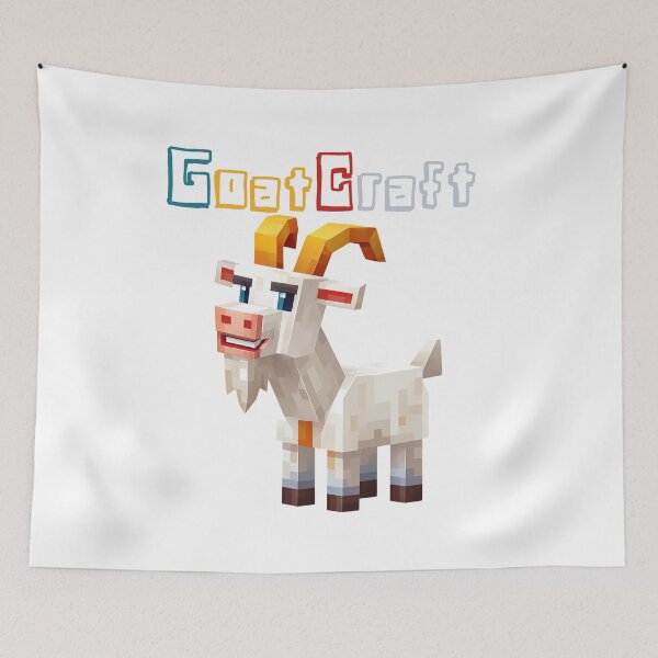 Item preview, GoatCraft Minecraft Goat - Cute Blocky Lego Style Art Print designed and sold by DesignArtist.ia.