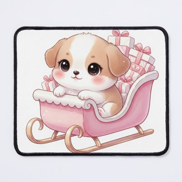 Item preview, Cute Dog on Sled – Kawaii Winter Illustration designed and sold by Infinite Art.