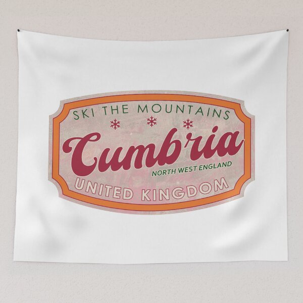 Item preview, Cumbria, United Kingdom, North West England, Ski, textured skiing badge designed and sold by Wanderful-roads.