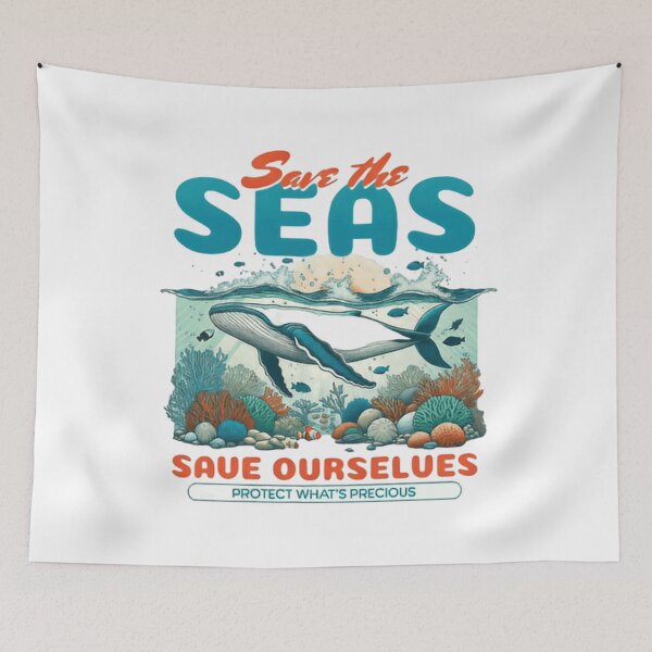 Item preview, Save The Seas Save Ourselves Coastal Scene designed and sold by SkeletonsDanger.