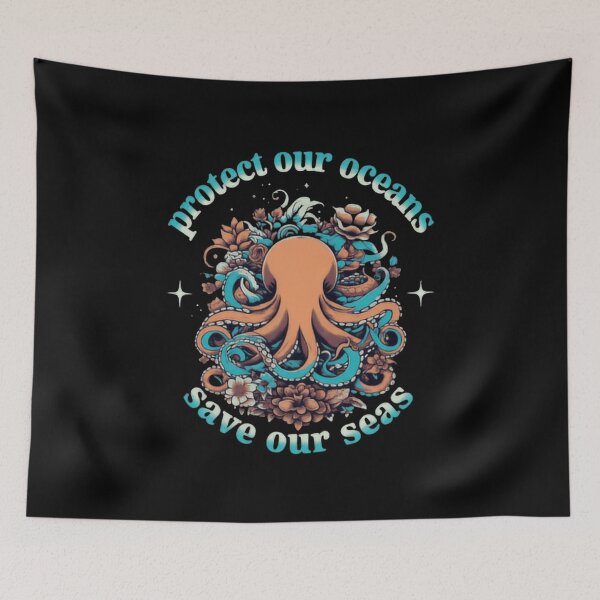 Item preview, Protect Our Oceans Save Our Seas Octopus designed and sold by SkeletonsDanger.