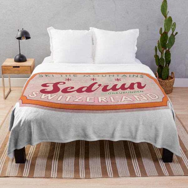 Item preview, Sedrun, Switzerland, Graubünden, Ski, textured skiing badge designed and sold by Wanderful-roads.