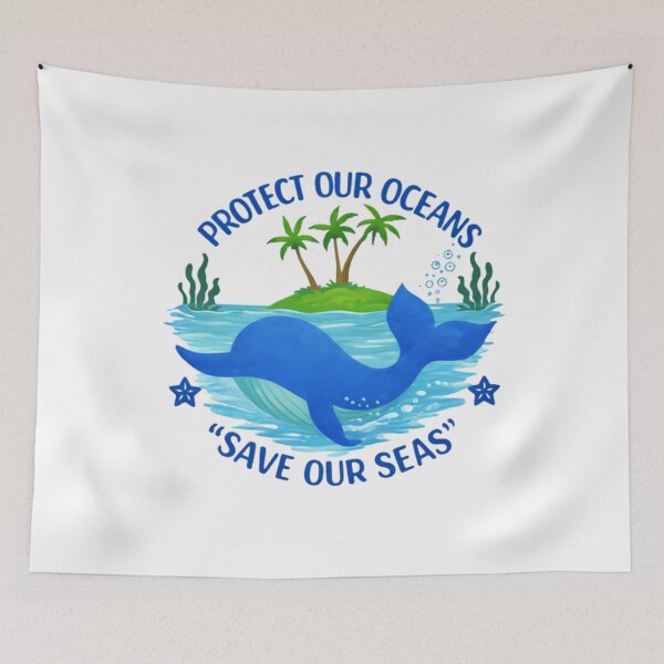 Item preview, Protect Our Oceans Save Our Seas Island designed and sold by SkeletonsDanger.