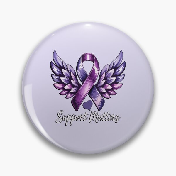 Item preview, Support Matters Purple Ribbon Angel Wings Awareness Gift Epilepsy Alzheimer's Domestic Violence Lupus Fibromyalgia designed and sold by tamdevo1.