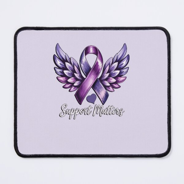 Item preview, Support Matters Purple Ribbon Angel Wings Awareness Gift Epilepsy Alzheimer's Domestic Violence Lupus Fibromyalgia designed and sold by tamdevo1.