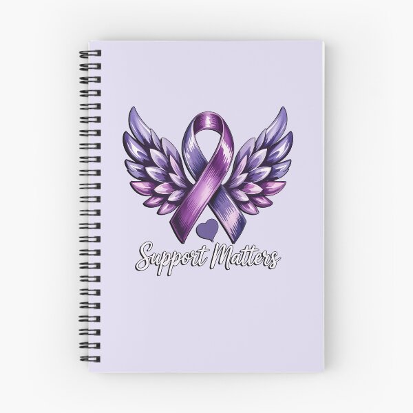 Item preview, Support Matters Purple Ribbon Angel Wings Awareness Gift Epilepsy Alzheimer's Domestic Violence Lupus Fibromyalgia designed and sold by tamdevo1.