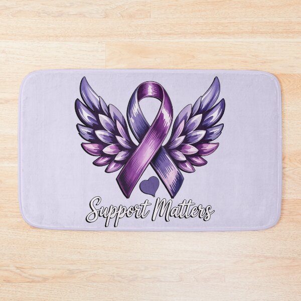 Item preview, Support Matters Purple Ribbon Angel Wings Awareness Gift Epilepsy Alzheimer's Domestic Violence Lupus Fibromyalgia designed and sold by tamdevo1.