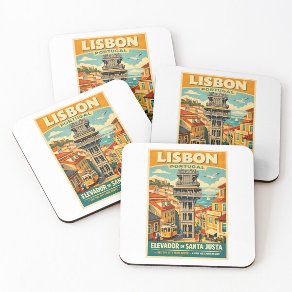 Item preview, Elevador de Santa Justa – Lisboa – Cartel de viaje retro Portugal designed and sold by Earth Celebration Designs.