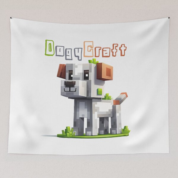 Item preview, DoggyCraft Minecraft Dog - Cute Blocky Lego Style Art Print designed and sold by DesignArtist.ia.