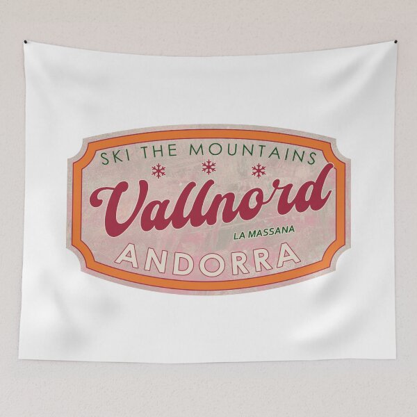 Item preview, Vallnord, Andorra, La Massana, Ski, textured skiing badge designed and sold by Wanderful-roads.