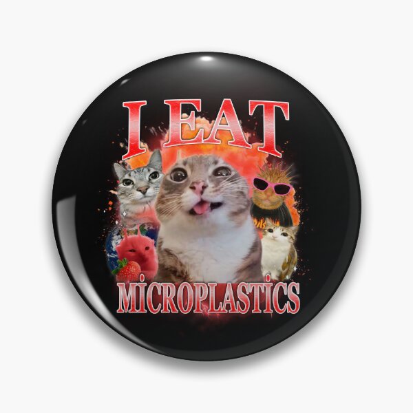 Item preview, I Eat Microplastics Funny Meme Weird Cat Shirt designed and sold by cherrywstore.