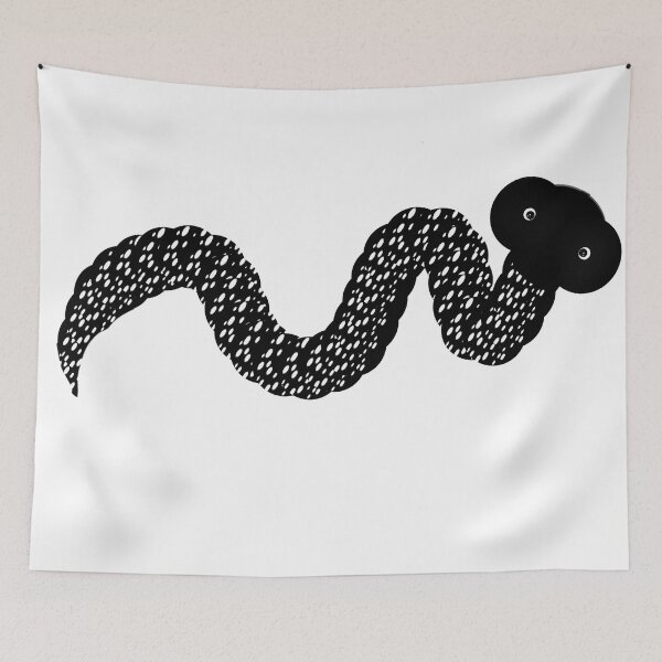 Item preview, Derpy Black and White Snake | Quirky Ink Texture Art designed and sold by HopeAndHustle.