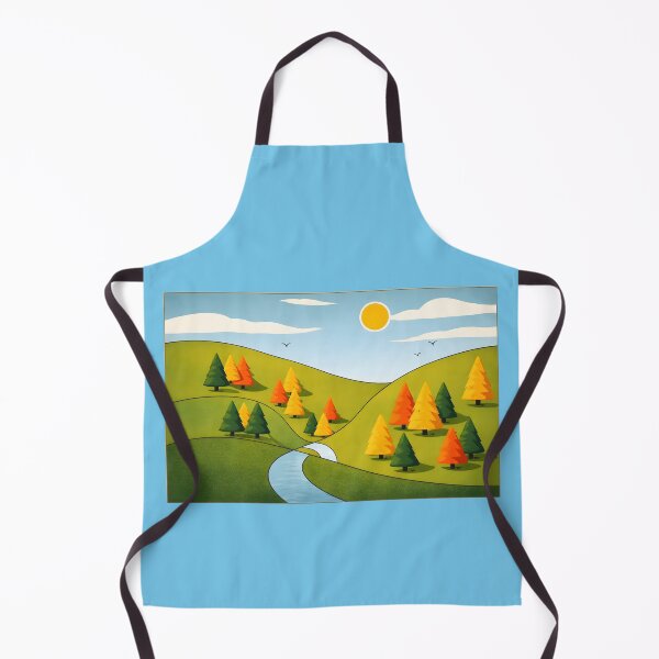 Item preview, Sunny Autumn Hills Landscape Illustration designed and sold by blankTeeShirt.