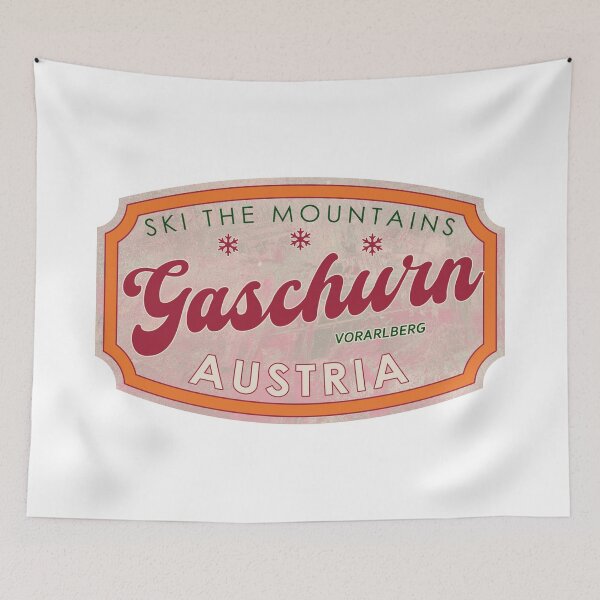 Item preview, Gaschurn, Austria, Vorarlberg, Ski, textured skiing badge designed and sold by Wanderful-roads.