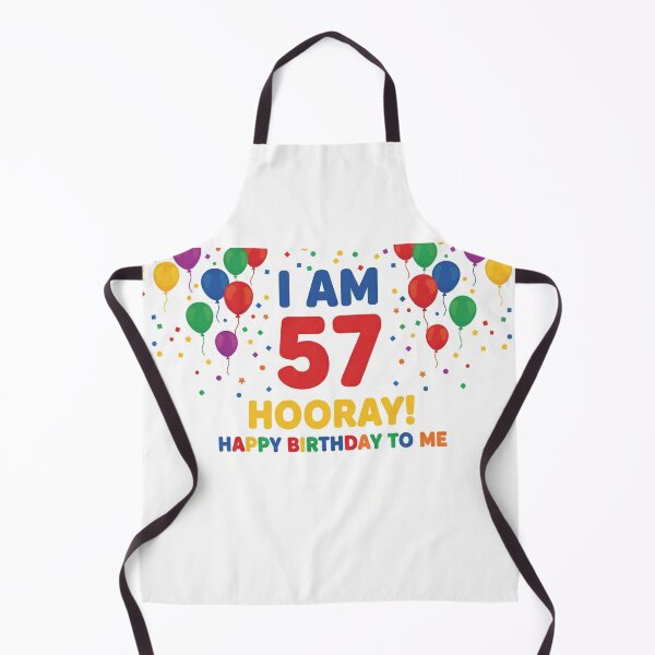 Item preview, I am 57 Hooray! Happy Birthday to Me - Tag My Shirt designed and sold by Tag My Shirt - Clothing Made to Be Written On..